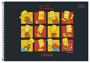 Caderno de Cartografia e Desenho Espiral Capa Dura Simpsons 80 Folhas Tilibra