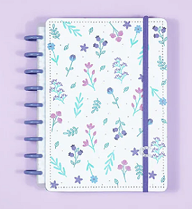 Planner Lilac Fields Médio 104 Folhas Caderno Inteligente