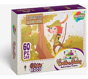 Quebra Cabeça Madeira Robin Hood 60 Peças Aquarela Brinquedos