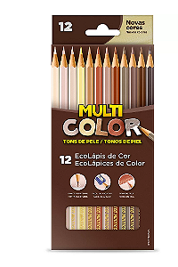 Caixa de Cor De Lápis Tons de Peles 12 Cores Multi Color