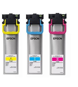 3 Bolsas Tintas Originais Epson Workforce t11a1 t11a2 t11a3 Wf-c5810 Wf-c5890