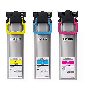 KIT INICIAL 19 ML 3 Bolsas Tintas Originais Epson Workforce t11a1 t11a2 t11a3 Wf-c5810 Wf-c5890