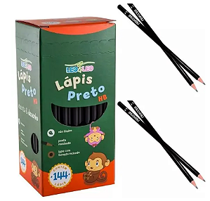Caixa de Lápis de escrever Grafite Preto HB 144 unidades Leo e Leo