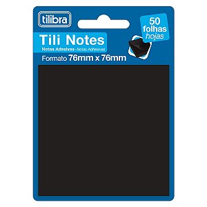 Bloco Adesivo Tili Notes 76x76mm 50 Folhas Preto Tilibra