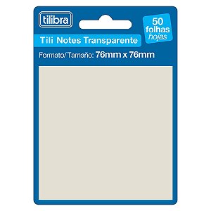 Bloco Adesivo Tili Notes 76x76mm 50 Folhas Transparente Tilibra
