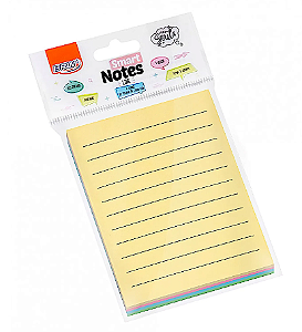 Bloco de Notas Auto adesivo Pautado Smart Notes Line Colorido Pastel 100 Folhas 76x102mm - BRW
