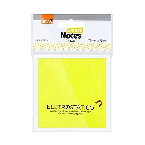 Bloco Smart Notes Eletrostático 76X76mm Neon BRW