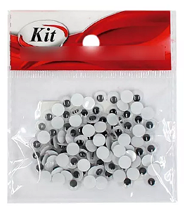 Artesanato Olho Móvel 6mm Preto C/100un - Marca KIT