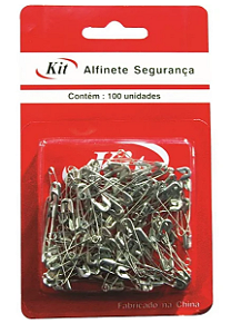 Alfinete Segurança Niquelado SPN110 Com 100 Unidades - Marca KIT