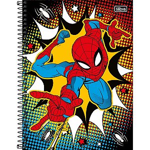 Caderno Capa Dura Espiral 10 Matérias 160 Folhas Homem-Aranha Spider-Man - Tilibra