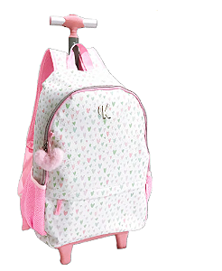 Mochila de Rodinha Corações Emotions - Marca KIT