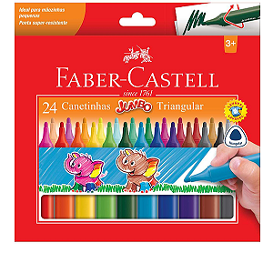 Canetinha Triangular Jumbo 24 Cores - Marca Faber Castell