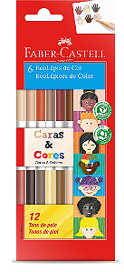 Lápis de Cor Bicolor Caras e Cores 12 Cores - Marca Faber Castell