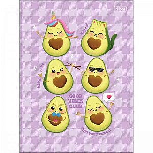 Caderno Brochurinha 1/4 Pequeno Abacates Abacute 80 Folhas - Tilibra