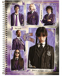Caderno Espiral Capa Dura Wandinha 1 Matéria 80 Folhas - Tilibra