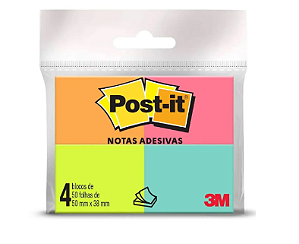 Bloco Post-it 38x50mm sortido c/ 200fls 3m - Post-it