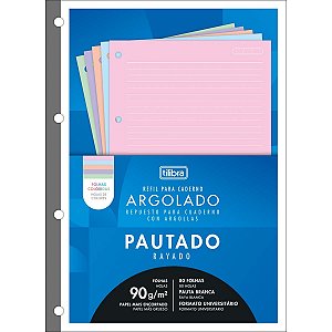 Refil Tiliflex Colorido com Pauta Branca para Caderno Argolado Universitário 80 Folhas 90 Gramas - Tilibra