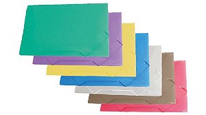 Pasta Aba Elástica Ofício Plástica FINA Cores SORTIDAS - ACP