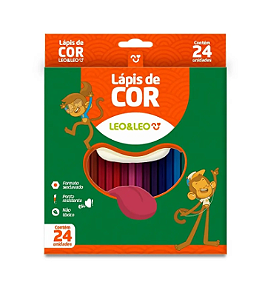 Caixa de Lápis de Cor Sextavado 24 Cores - Leo e Leo