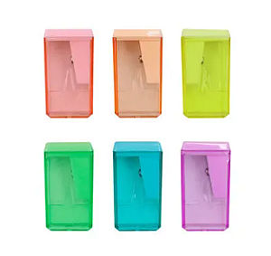 Apontador Com Deposito Retangular 4cm Pastel SORTIDO - Leo e Leo