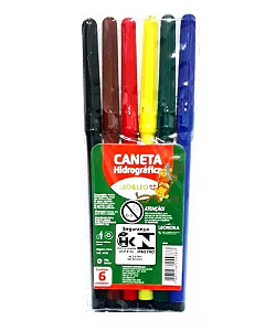 Canetinha Hidrográfica com 6 Cores - Leo e Leo
