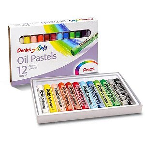 Giz Pastel Oleoso com 12 Cores - Pentel