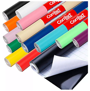 Papel Adesivo Contact Liso Fosco Original 2M x 45Cm Cores - Contact