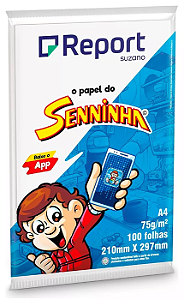 Papel Sulfite Senninha A4 Branco 210x297mm 100 Folhas - Report