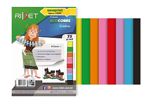 Papel Criativo A3 8 Cores 24 Folhas 120g - Ridet