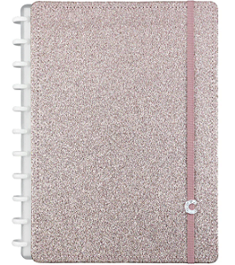 Caderno Inteligente Lets Glitter Rose Grande - Caderno Inteligente