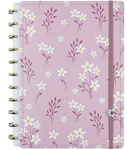 Caderno Inteligente Pink Blossom 80 Folhas Grande - Caderno Inteligente