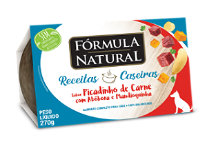 Ração Úmida Fórmula Natural Fresh Meat Receitas Caseiras para Cães Adultos Sabor Picadinho de Carne com Abóbora e Mandioquinha 270g