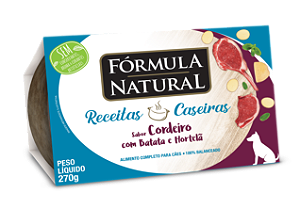 Ração Úmida Fórmula Natural Fresh Meat Receitas Caseiras para Cães Adultos Sabor Cordeiro com Batata e Hortelã 270g