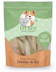 Tirinhas de Boi (Couro Desidratado) Mordedor Natural para Cães