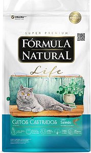 Ração Fórmula Natural Life para Gatos Adultos Castrados Sabor Salmão 1 kg