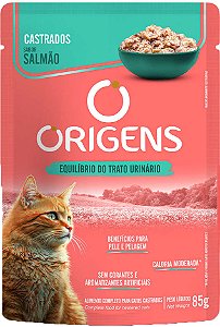 Sachê Origens para Gatos Castrados Sabor Salmão 85g