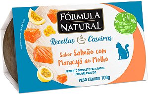 Ração Úmida Fórmula Natural Fresh Meat Receitas Caseiras para Gatos Adultos Sabor Salmão com Maracujá ao Molho 100 g