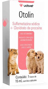 Medicamento Otolin Solução Otológica Ucbvet para Cães e Gatos 15ml