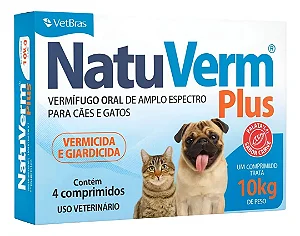 Vermífugo NatuVerm Plus para Cães e Gatos até 10kg