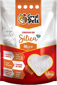Areia Higiênica Great Pets Micro Sílica Cristal para Gatos 1,6 kg