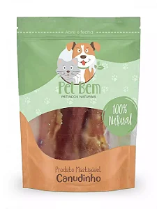 Canudinho 70g Aorta Bovina Desidratada Mordedor Natural para Cães e Gatos