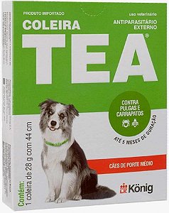 Coleira Antipulgas Antiparasitária Tea Konig para Cães M 44 cm