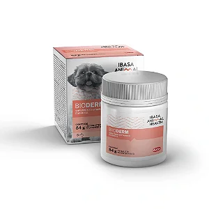Suplemento Dermatológico Oral Ibasa Bioderm Tabletes Cães e Gatos 30 Unidades