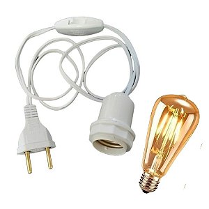 Kit Instalação para Luminária + Lâmpada de Filamento LED
