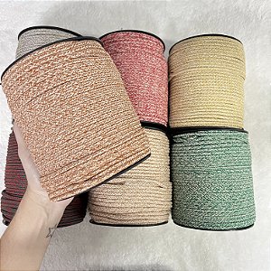 Cordão Safira Mesclado 4mm (100 metros) - Cordão Náutico Trançado com Alma