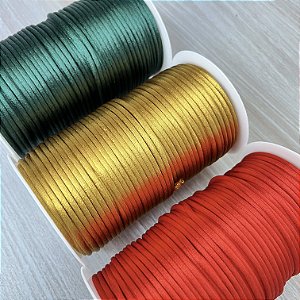 KIT NATAL - 3 Cordão Cetim 4mm (100m cada)