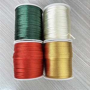 KIT NATAL - 4 Cordão Cetim 2mm (50m cada)