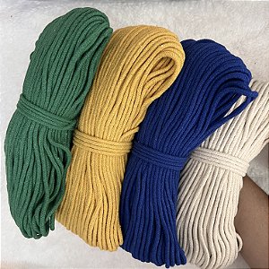 KIT COPA 2026 - 4 Cordão de Algodão 3mm Trançado (50m cada rolo)
