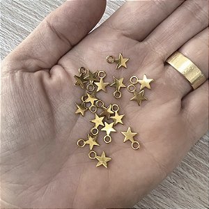Kit 10 mini Estrelas de Metal Douradas (8mm)