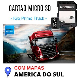 Cartão Micro SD Gps iGo Truck Pesados - America do Sul